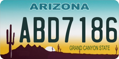 AZ license plate ABD7186