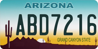 AZ license plate ABD7216