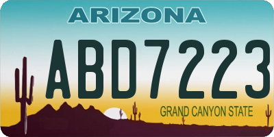 AZ license plate ABD7223