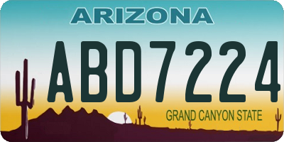 AZ license plate ABD7224