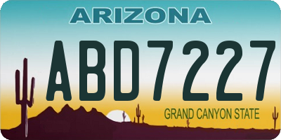 AZ license plate ABD7227