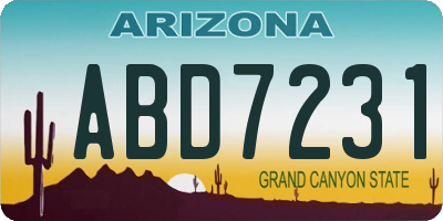AZ license plate ABD7231