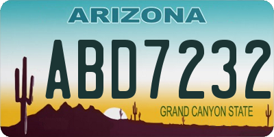 AZ license plate ABD7232