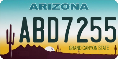 AZ license plate ABD7255