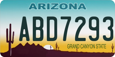 AZ license plate ABD7293