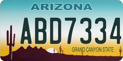 AZ license plate ABD7334