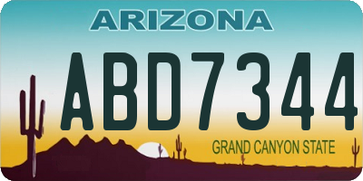 AZ license plate ABD7344