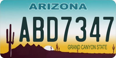 AZ license plate ABD7347