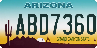 AZ license plate ABD7360