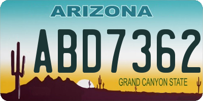 AZ license plate ABD7362