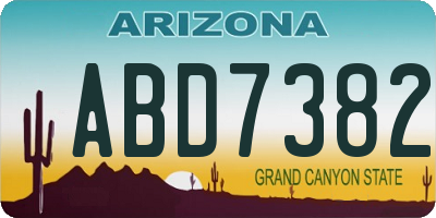 AZ license plate ABD7382