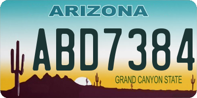 AZ license plate ABD7384
