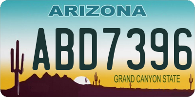 AZ license plate ABD7396