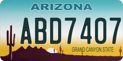 AZ license plate ABD7407
