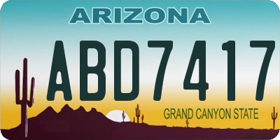 AZ license plate ABD7417
