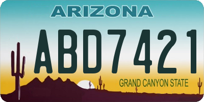AZ license plate ABD7421