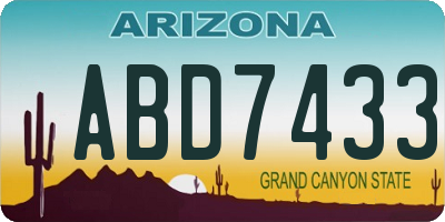 AZ license plate ABD7433