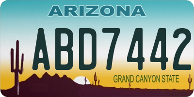 AZ license plate ABD7442