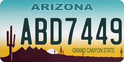AZ license plate ABD7449