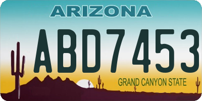 AZ license plate ABD7453
