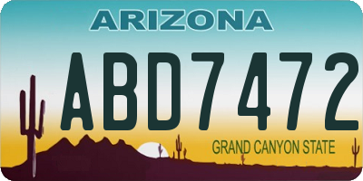 AZ license plate ABD7472