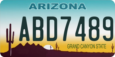 AZ license plate ABD7489