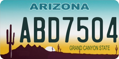 AZ license plate ABD7504