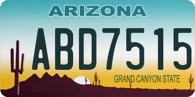 AZ license plate ABD7515