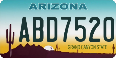AZ license plate ABD7520