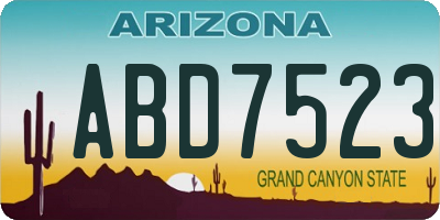 AZ license plate ABD7523