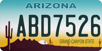 AZ license plate ABD7526