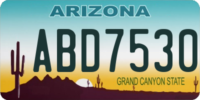 AZ license plate ABD7530