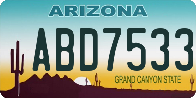 AZ license plate ABD7533