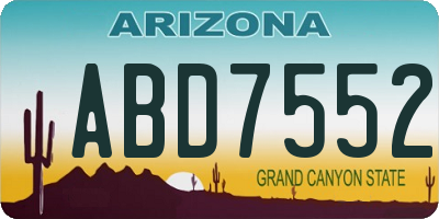 AZ license plate ABD7552
