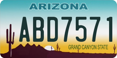 AZ license plate ABD7571