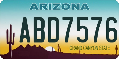 AZ license plate ABD7576