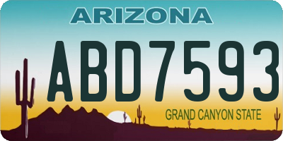 AZ license plate ABD7593