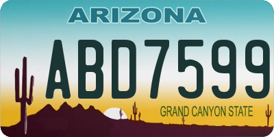 AZ license plate ABD7599