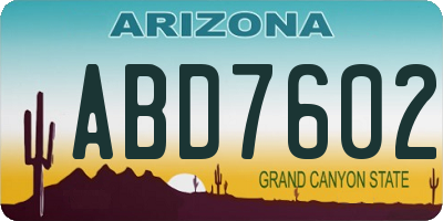 AZ license plate ABD7602