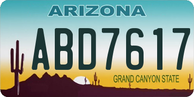 AZ license plate ABD7617