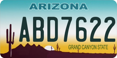 AZ license plate ABD7622