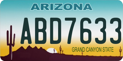 AZ license plate ABD7633