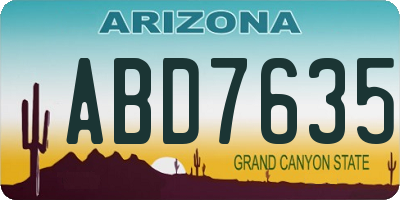 AZ license plate ABD7635