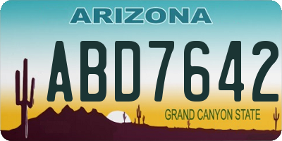 AZ license plate ABD7642