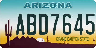 AZ license plate ABD7645