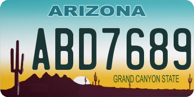 AZ license plate ABD7689