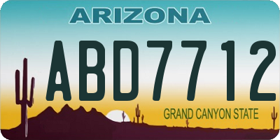 AZ license plate ABD7712