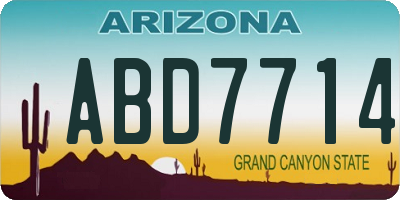 AZ license plate ABD7714