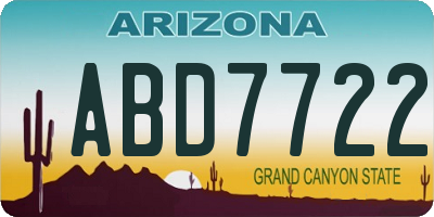 AZ license plate ABD7722