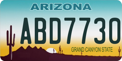 AZ license plate ABD7730